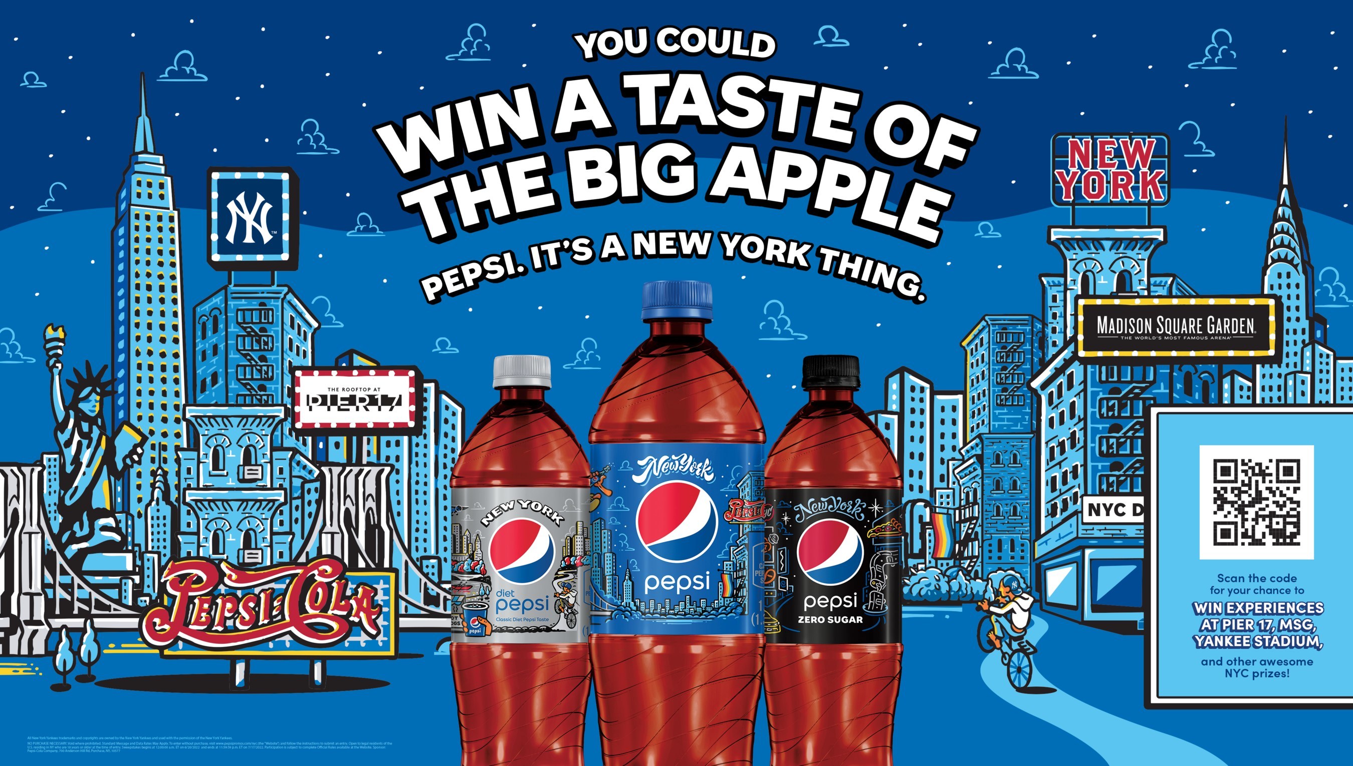 To kick off the summer, Pepsi is giving New Yorkers the chance to win quintessential Big Apple experiences from the brand's iconic partners across the city including concerts, sporting events, renowned dining and more.