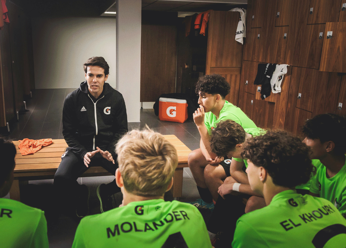 You'll Never Stay Defeated: Football legend Kaka surprises aspiring teens with confidence talk at 2024 Gatorade® 5v5 Finals 2024