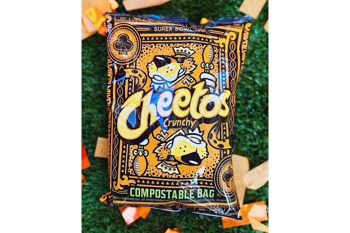 Cheetos Crunchy compostable bag