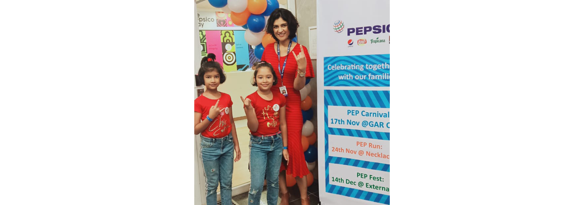 Avantika with her daughters at the HBS office.