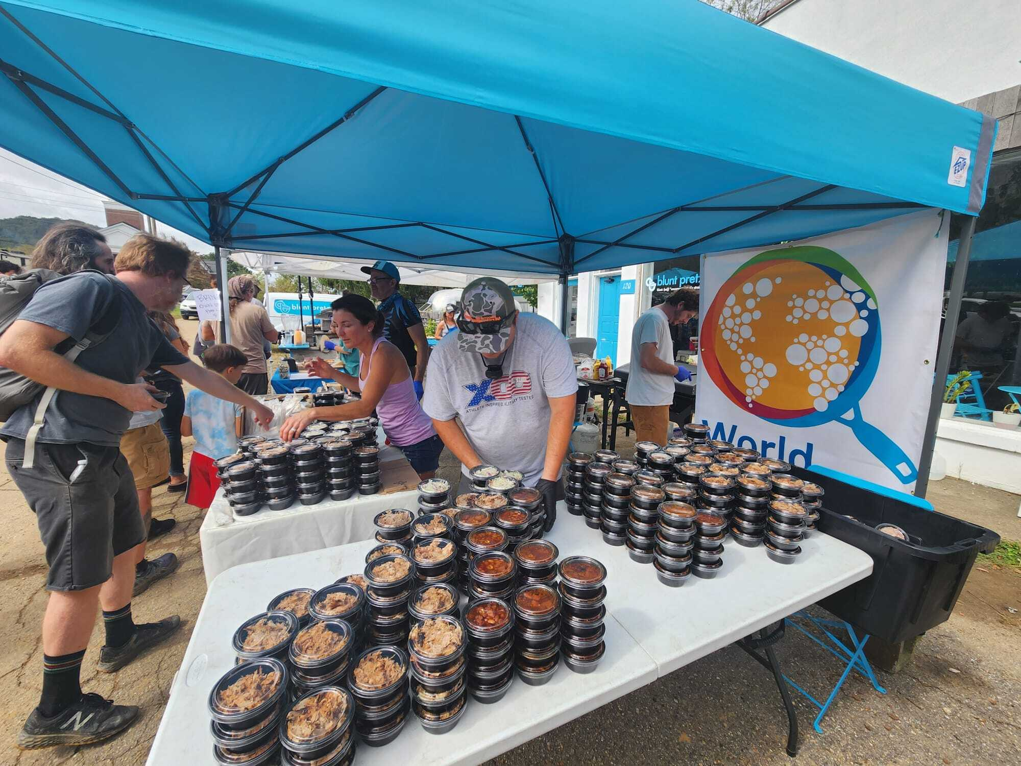 World Central Kitchen handing out food